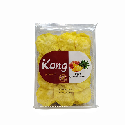 Ананас сушеный KONG, 500 г, фрукты, сладости, снеки