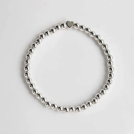 Браслет из гематита (диаметр бусин ~4 мм), подарки